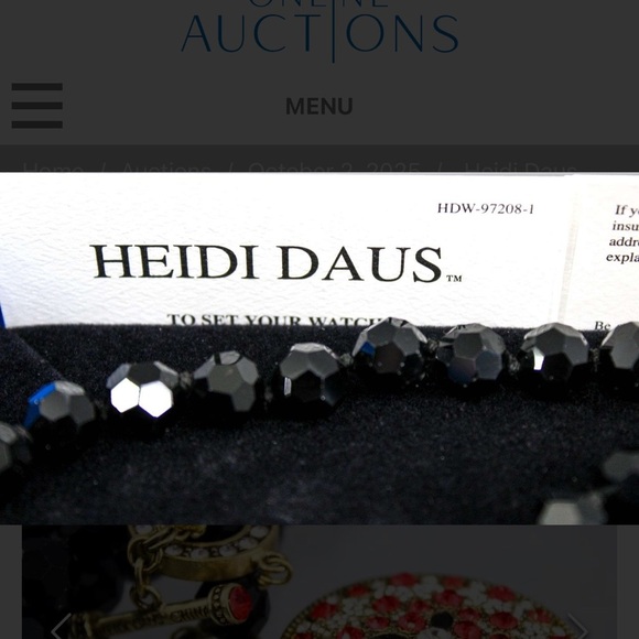 Heidi Daus Black Beaded Necklace with Red and Gold Pendant - Picture 4 of 8